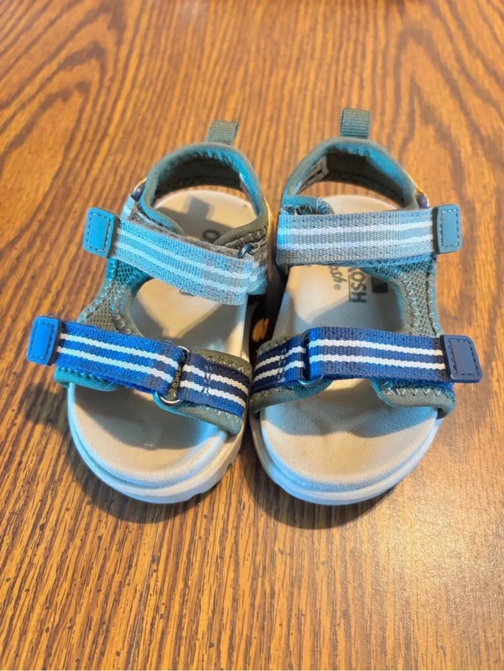 5 Pairs of Toddler Adjustable Sandals in Brown, Navy, Green, Gray and Black